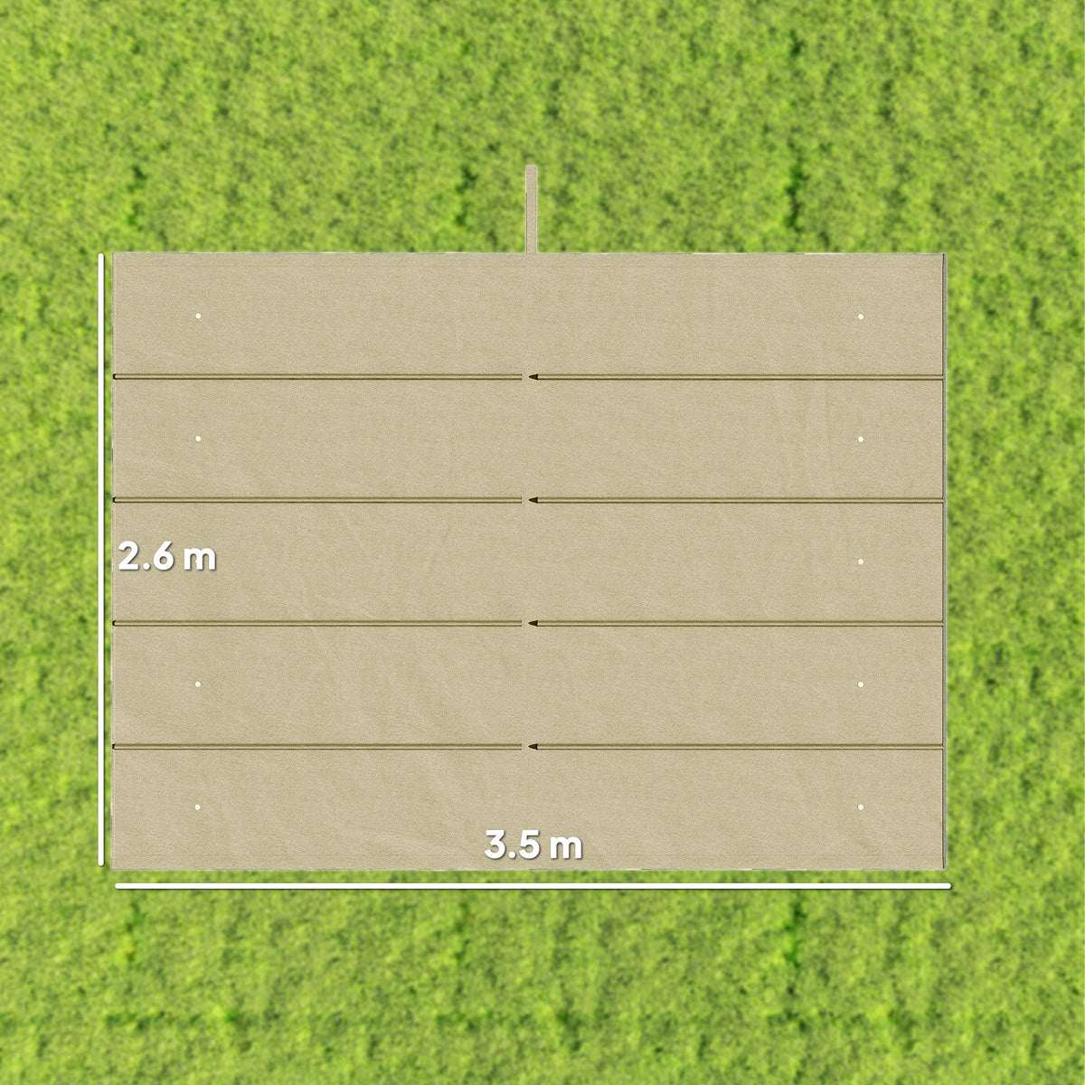 Toile de toit pour pergola tonnelle rétractable de 4 x 3 m - toile uniquement 350 x 260 cm beige-2