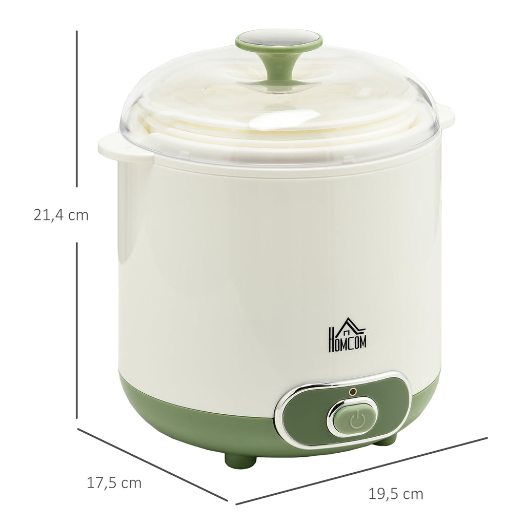 Yaourtière électrique avec 2 récipients de 1,5L filtre pour yaourt grec et 2 couvercles, puissance 20W blanc-2