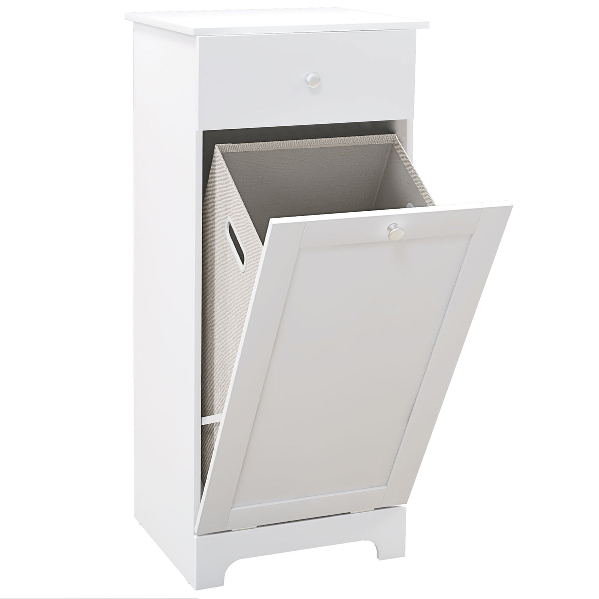Meuble de salle de bain avec panier à linge, meuble de rangement avec tiroir - 40L x 38l x 90,5H cm - blanc-0
