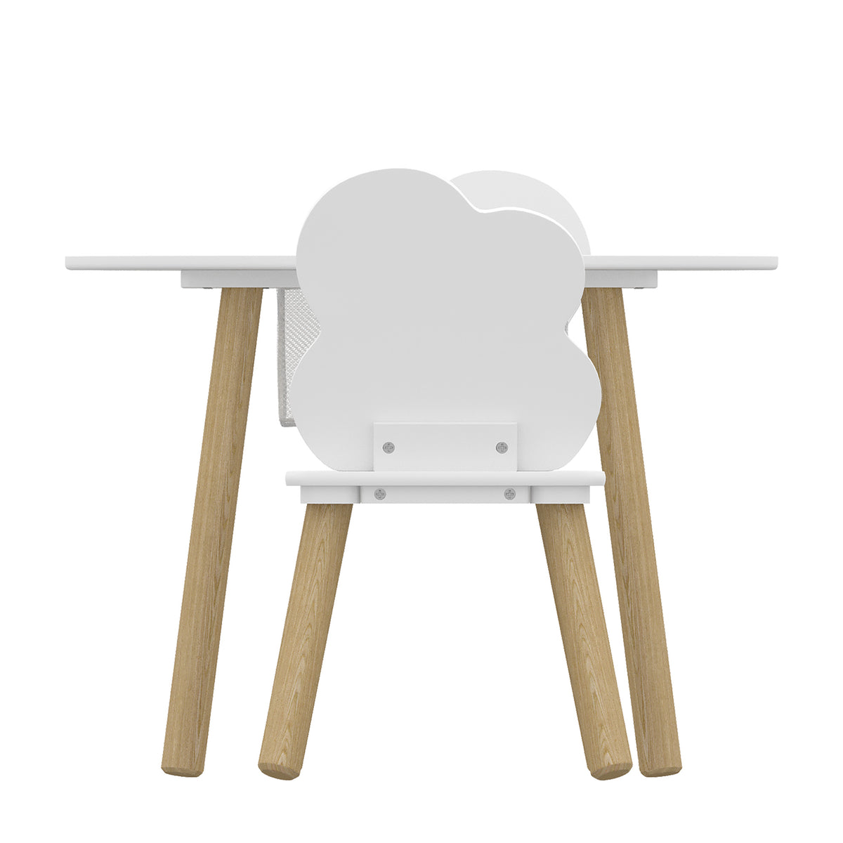 Ensemble 1 table ronde, 2 chaises pour enfant 3 pièces, dossier en forme d'ours, activités, bricolage, repas, 3-6 ans-8