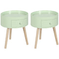 Lot de 2 tables basses - table de chevet - table de nuit ronde - design scandinave table d'appoint bout de canapé-0