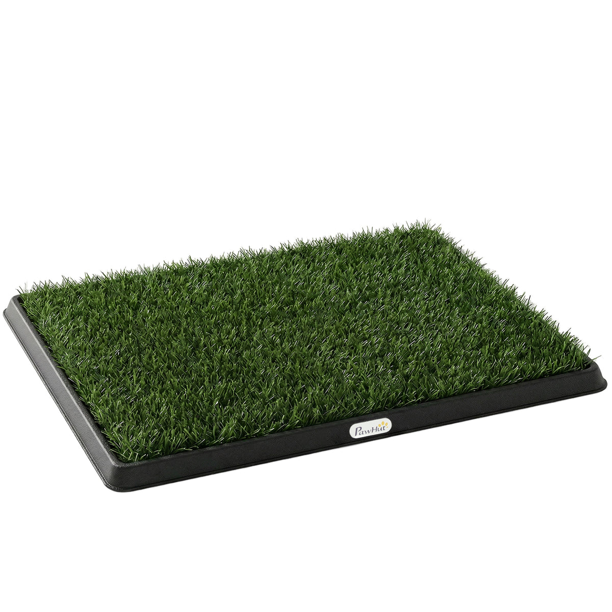 Toilette pour Chien avec 2 Tapis en Gazon Artificiel et Grille de Drainagec, Système Lavable, 63x50,5x3,5cm, Noir-0