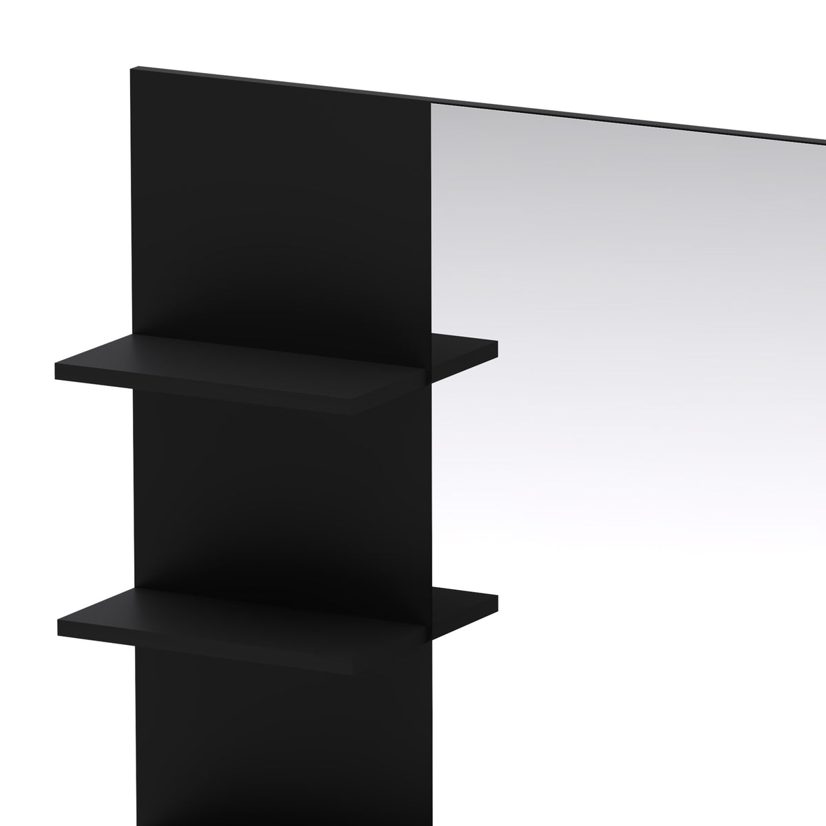 Miroir Salle de Bain avec 3 Étagères 60 x 48 cm, Miroir Mural Modern pour chambre à coucher, bureau, Noir-9