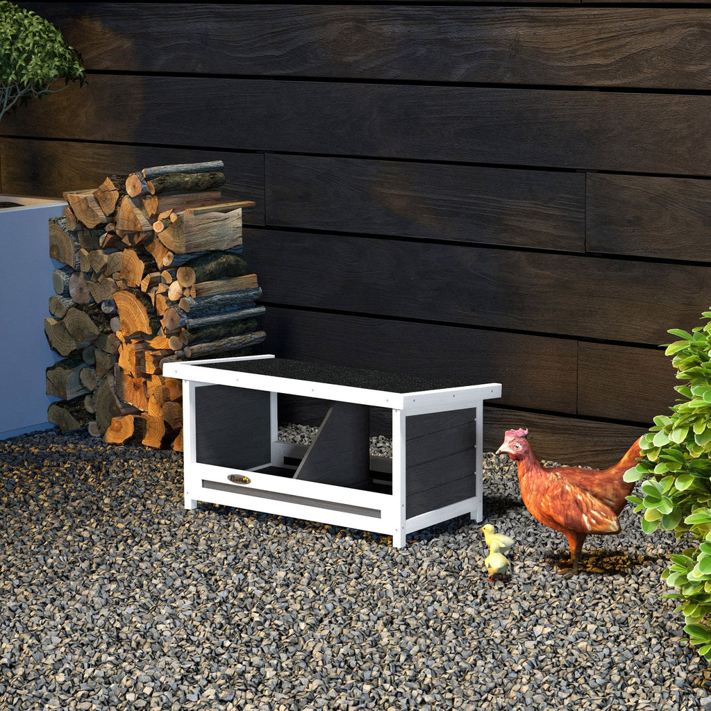 Pondoir nichoir pour poules 3 emplacements avec toit asphalte structure en bois 66 x 37 x 34 cm gris noir-9