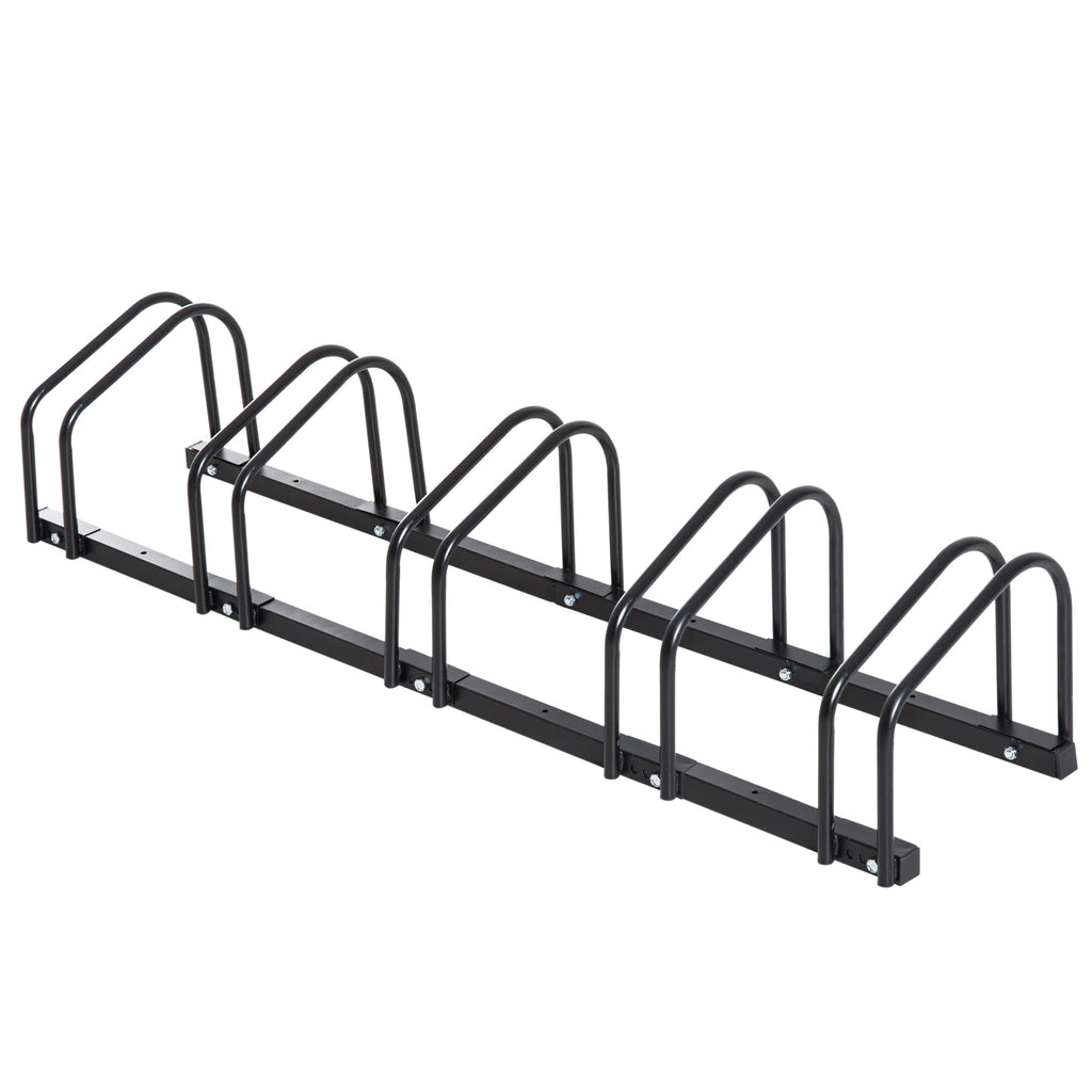 Râtelier 5 vélos range-vélos support rangement vélo à pneu 65 mm dim. 145L x 33l x 27H cm acier noir-0