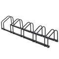 Râtelier 5 vélos range-vélos support rangement vélo à pneu 65 mm dim. 145L x 33l x 27H cm acier noir-0
