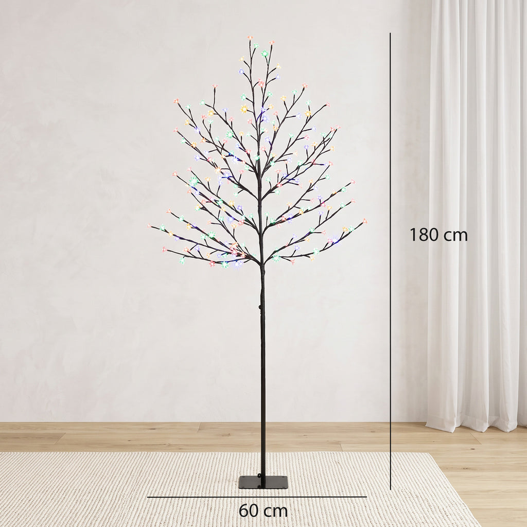Arbre lumineux 180cm Cerisier Artificiel Lumineux  200 LED et 20 Branches Flexibles, Décoration Intérieure et Extérieure-2