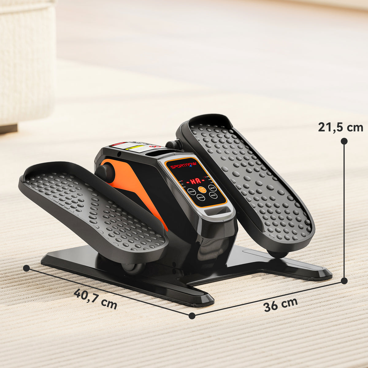 Vélo Elliptique de Bureau pour Maison 12 Vitesses, Écran LED, Télécommande, pédale Antidérapant, 40,7x36x21,5cm, Noir-2