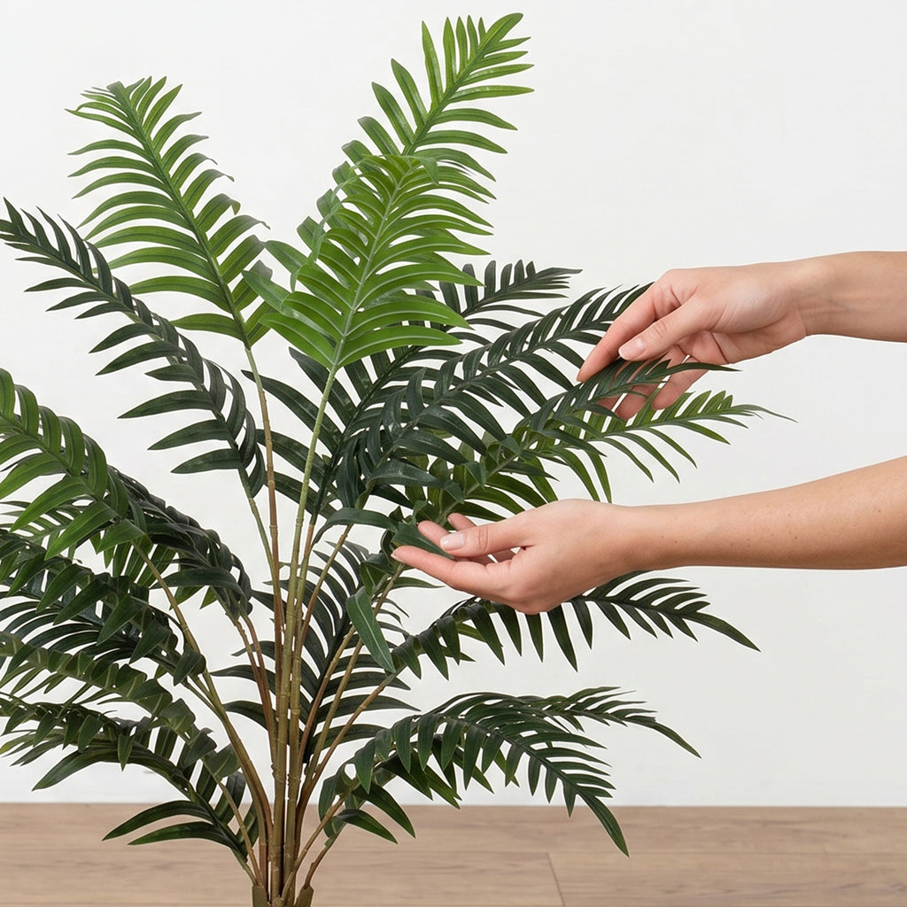 Plante artificielle intérieure 90 cm fougère arbre artificiel en pot avec branches flexibles, intérieure et extérieure-6