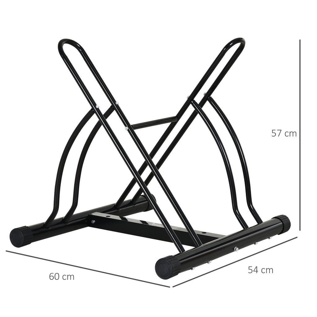 Râtelier 2 vélos modulable dim. 54L x 60l x 57H cm acier époxy noir-2