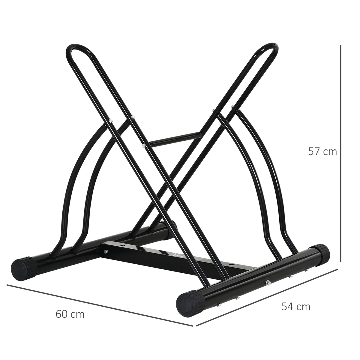 Râtelier 2 vélos modulable dim. 54L x 60l x 57H cm acier époxy noir-2