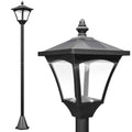 Luminaire extérieur lampadaire sur pied solaire lampadaire lanterne classique LED 30 Lm dim. 15L x 15l x 120H cm noir-0