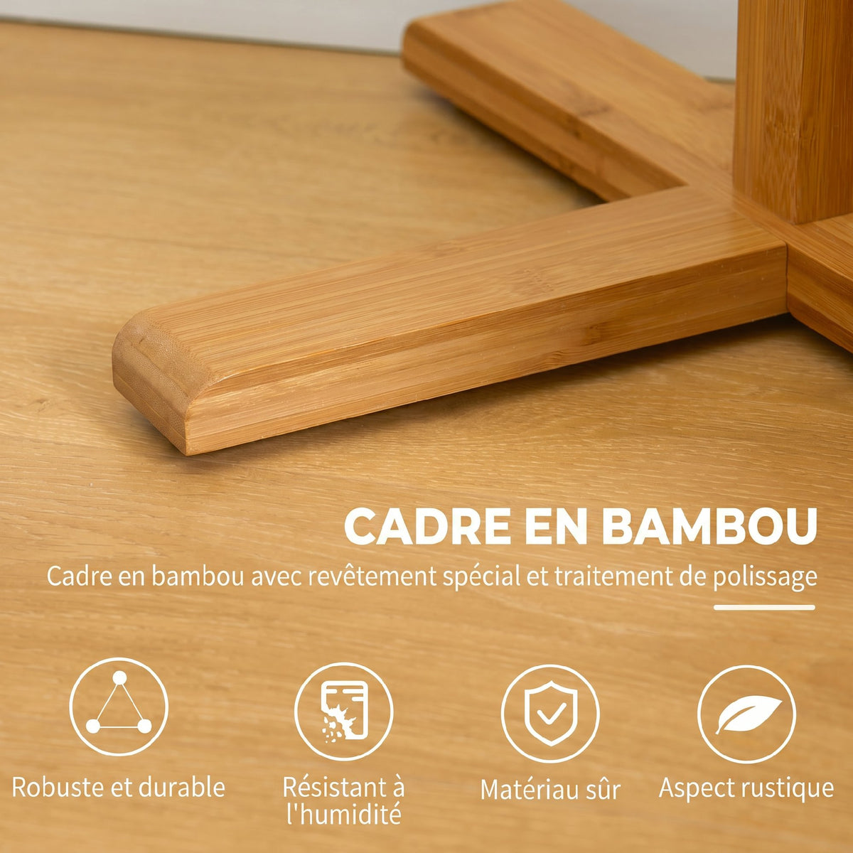 Portemanteau en bambou, portant à vêtements avec 8 patères, pour couloir, chambre, buanderie, bois naturel-4