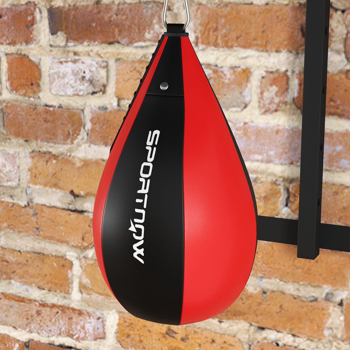 Plateforme murale avec poire de vitesse sac de frappe pour entraînement de boxe, hauteur ajustable pivotant à 360°-8