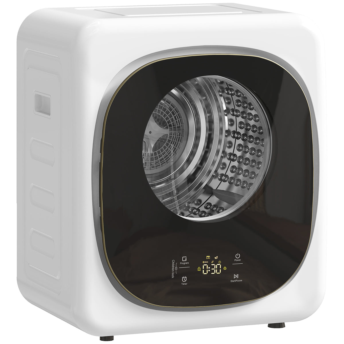 Sèche-linge à évacuation portable 4 Kg, sèche-linge 800 W compact, 5 modes de séchage, minuterie, blanc-0