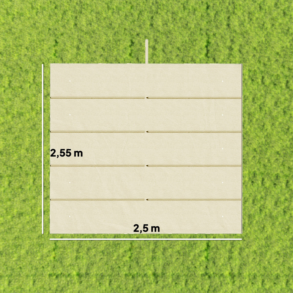 Toile de toit pour pergola tonnelle rétractable de 3 x 3 m - toile uniquement 250 x 255 cm crème-2