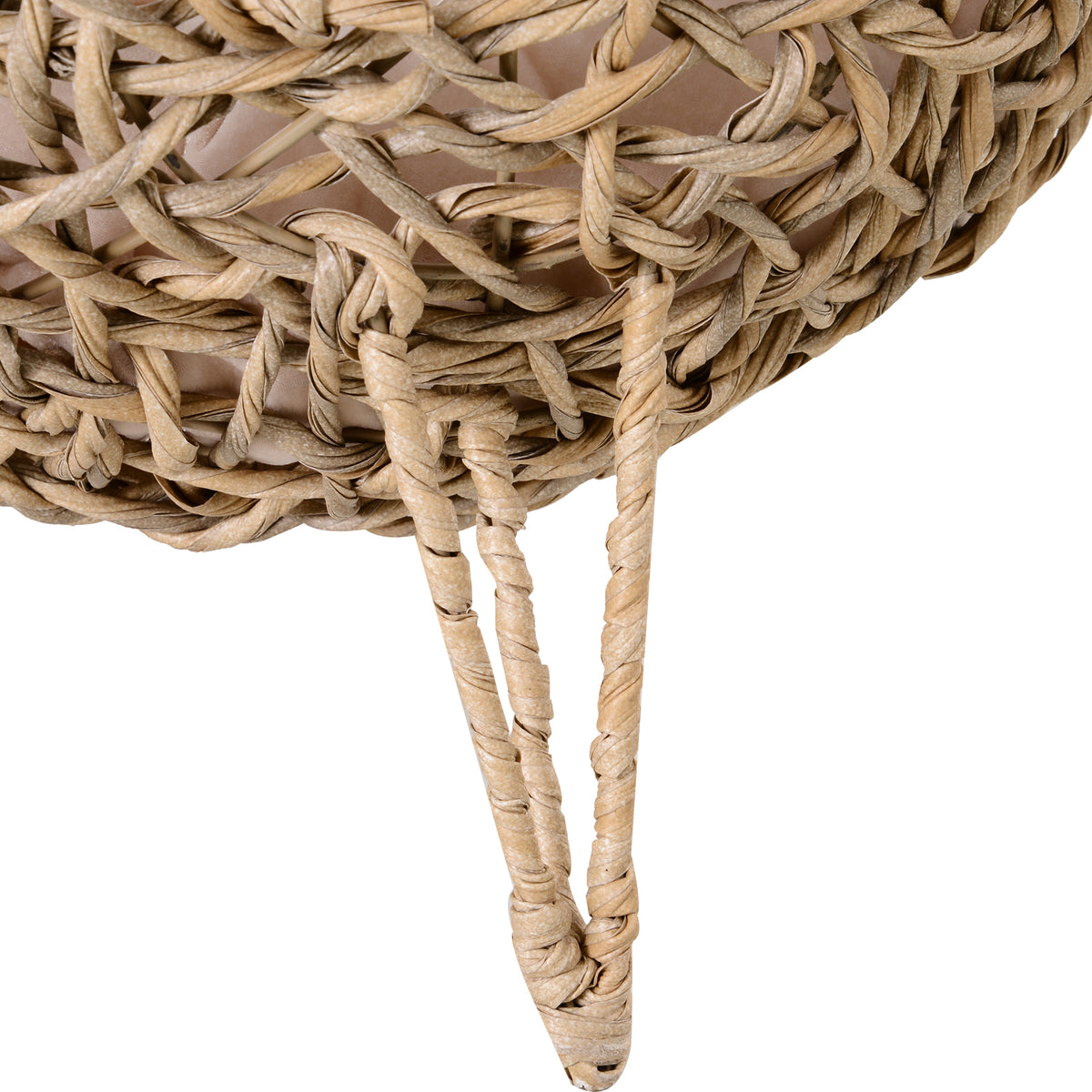 Panier chat lit surélevé chat cosy niche grotte grand confort dim. Ø 52 x 58H cm coussin moelleux inclus résine tressée imitation rotin beige-6