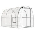 Serre de Jardin Tunnel 6 m² 3L x 2l x 2H m châssis Tubulaire renforcé Porte zippée 2 fenêtres enroulables - transparent-0