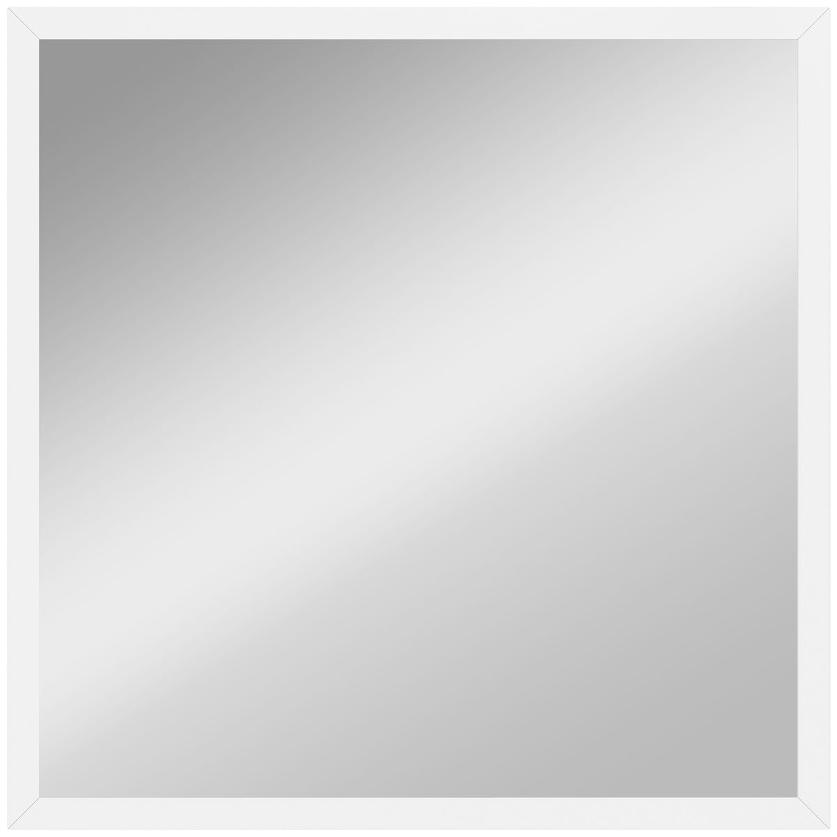 Miroir mural carré 50 x 50 cm, cadre en bois blanc, idéal pour la salle de bain, salon ou chambre-0