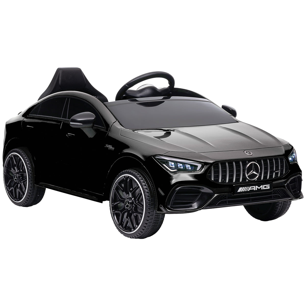 Voiture électrique enfant Mercedes-benz AMG CLA 45, télécommande, vitesse réglable (3-5 km/h), phare LED musique, noir-0