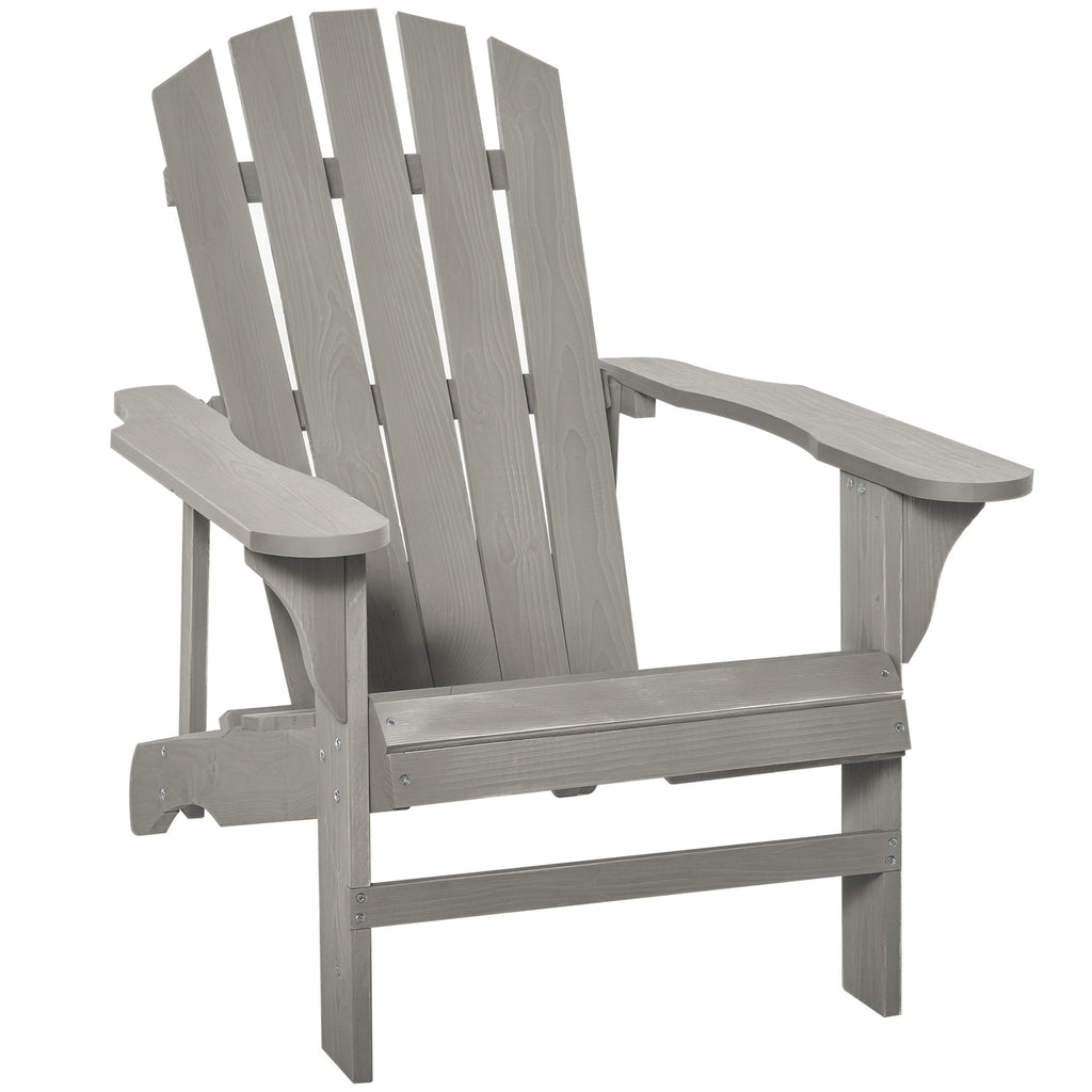 Fauteuil adirondack Fauteuil de Jardin Chaise de Jardin de Plein Air dim. 78L x 89P x 88H cm Bois Massif Sapin-0