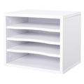 Organiseur bureau bois blanc avec 4 couches fournitures support d'imprimante dim. 35,5L x 25l x 28,6H cm-0