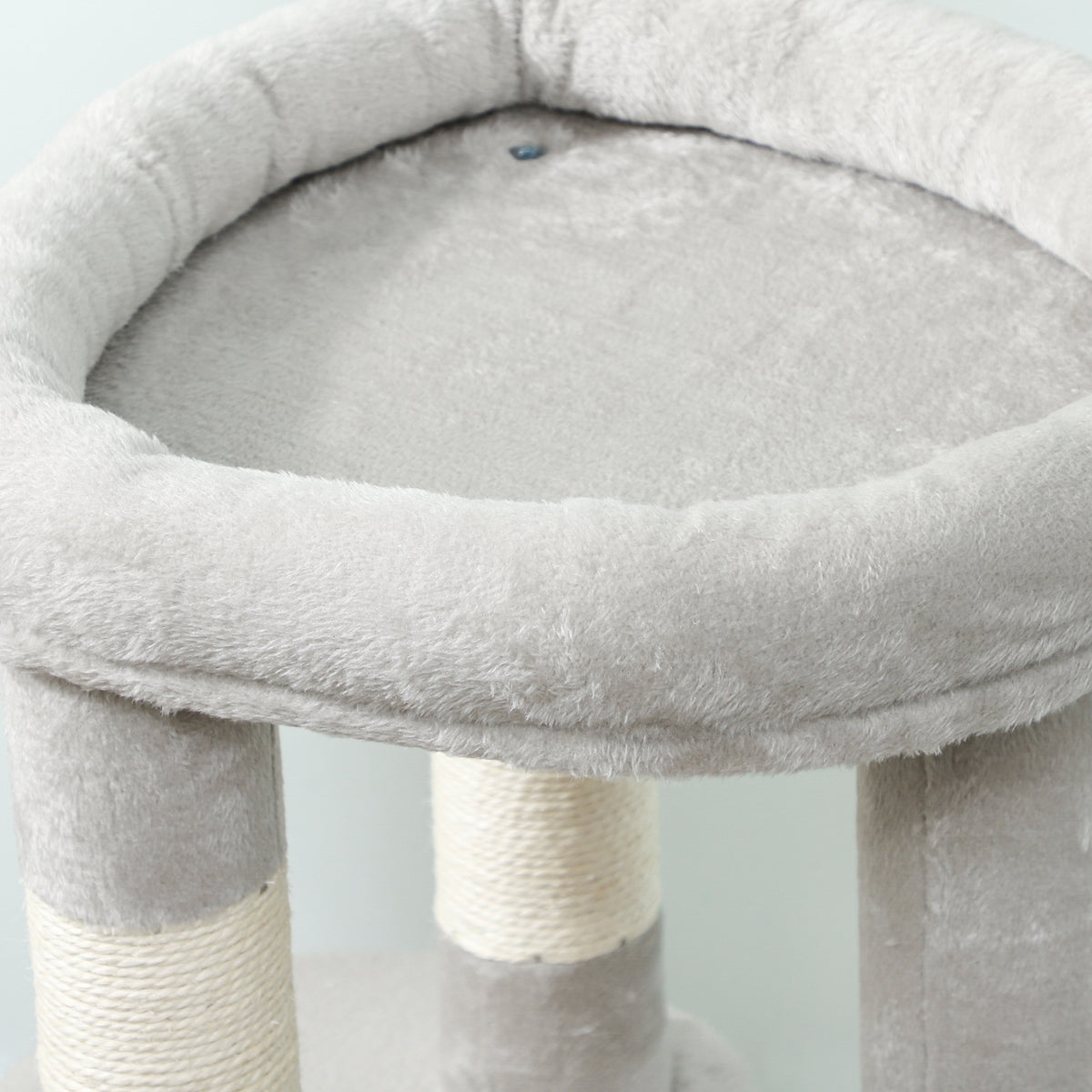 Arbre à chat tour de jeux pour chats griffoirs, plate-forme, niche, balle, tissu peluche, 60 x 45 x 90 cm, gris clair-7