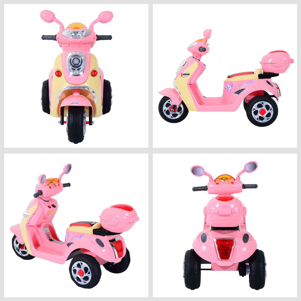 ® Scooter électrique pour Enfant 3 Ans 6 V Métal + polypropylène 108 x 51 x 75 cm Rose/Blanc-7