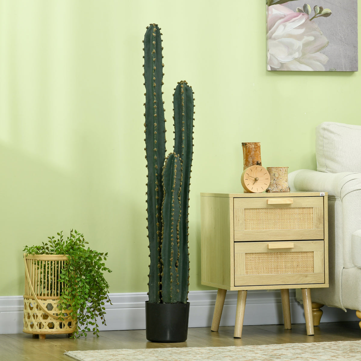 Cactus artificiel grand réalisme plante artificielle grande taille dim. Ø 18 x 120H cm vert-6