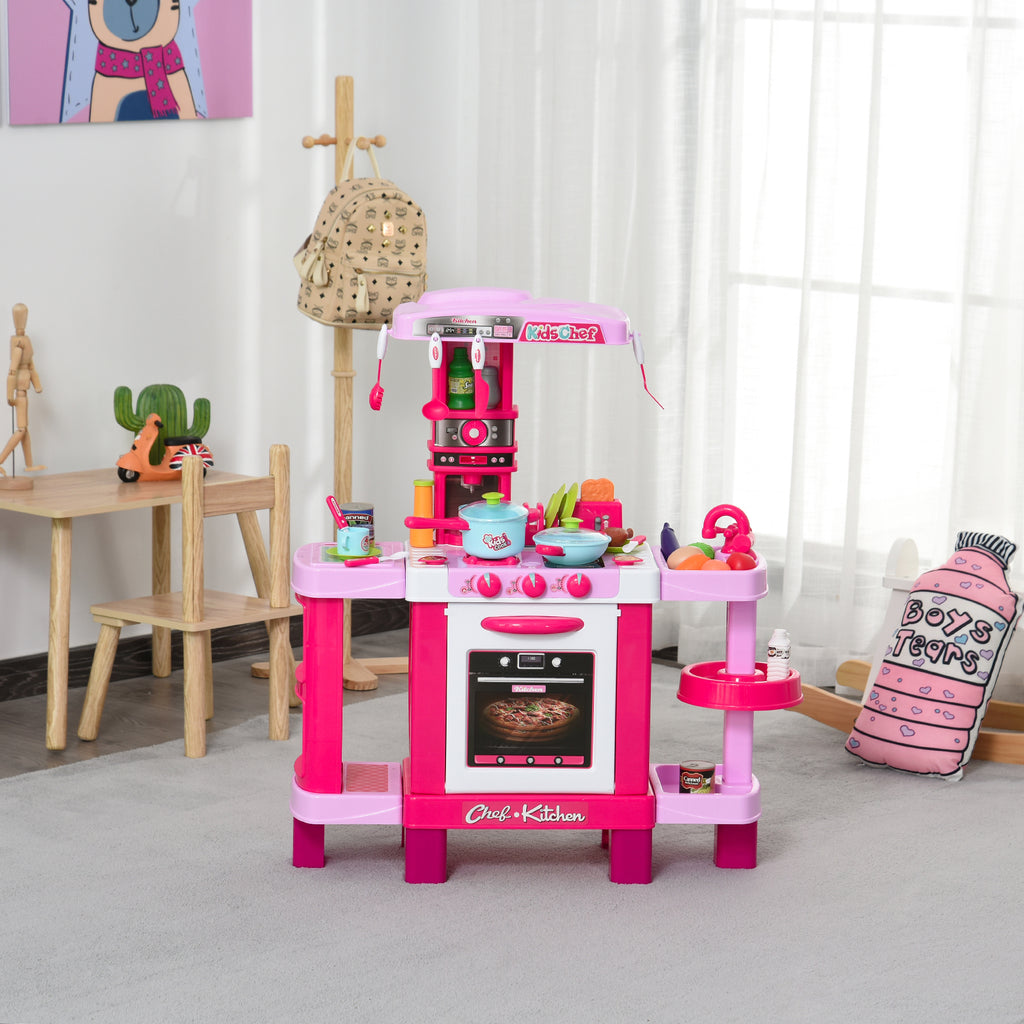 Cuisine pour Enfant Recettes Jeu d'imitation 38 Accessoires Inclus Sons et lumières polypropylène Rose-8