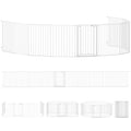 Barrière de sécurité en métal parc enclos pliable et modulable pour chien et enfant 10 panneaux 61 x 75 cm blanc-0