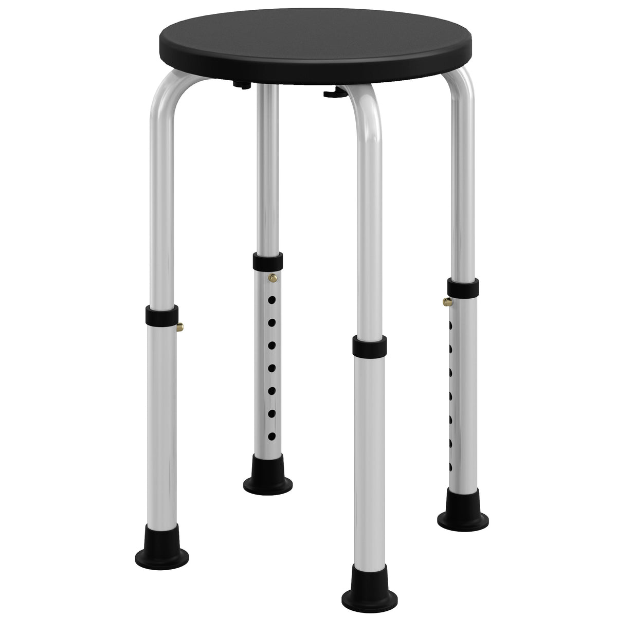 Tabouret de Douche réglable en Hauteur siège de Douche Ergonomique Pieds antidérapants Charge Max. 136 Kg alu HDPE Noir-0