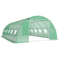 Serre Tunnel de Jardin Serre Maraîchère Acier Galvanisé Ø25mm et Structure Renforcée 395x595x199cm Vert-0