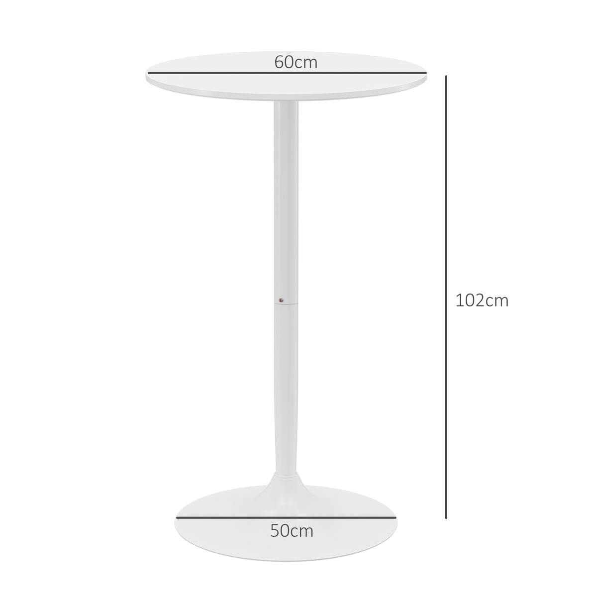 Table de bar ronde table de bistro mange-debout table de cuisine style contemporain plateau peint et cadre en acier-2