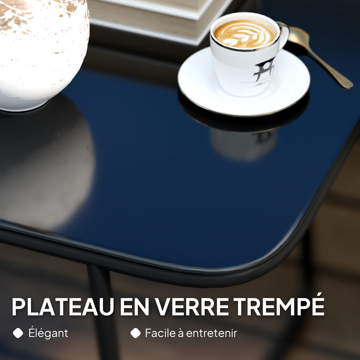 Salon de jardin 4 pièces avec canapé 2 places, 2 fauteuils, 1 table basse en verre et coussins – crème blanc-6