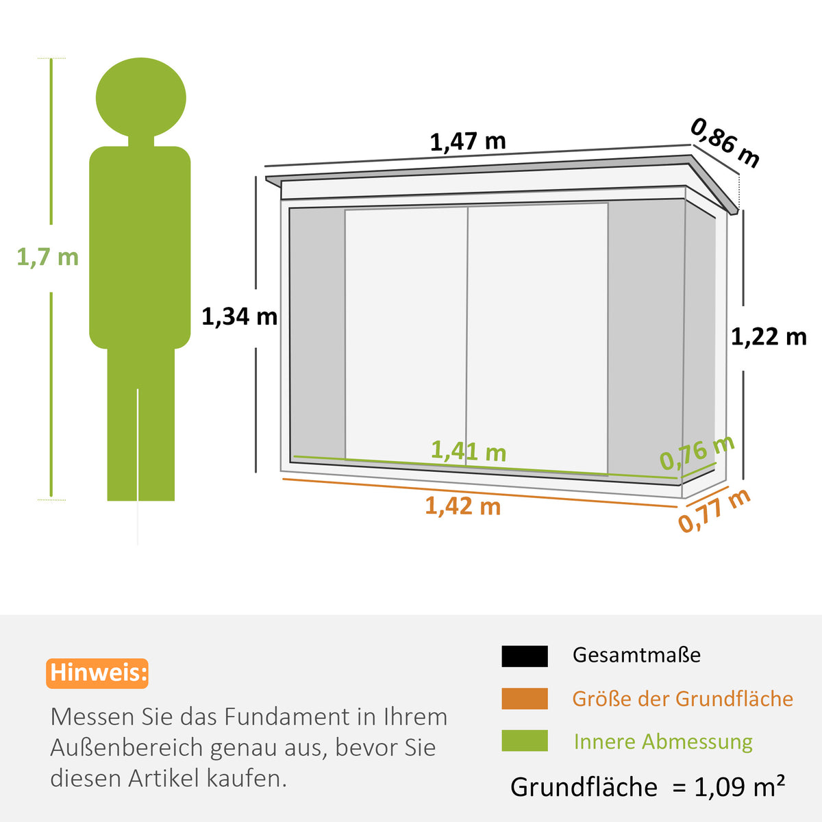 Abri de Jardin cabane de jardin 1,09 m² 2 Portes verrouillables 147 x 86 x 134 cm tôle d'acier Gris clair Blanc-2