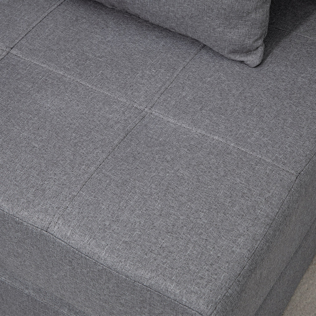 Chauffeuse canapé-lit convertible fauteuil 1 place avec 1 coussin déhoussable, tissu gris-8