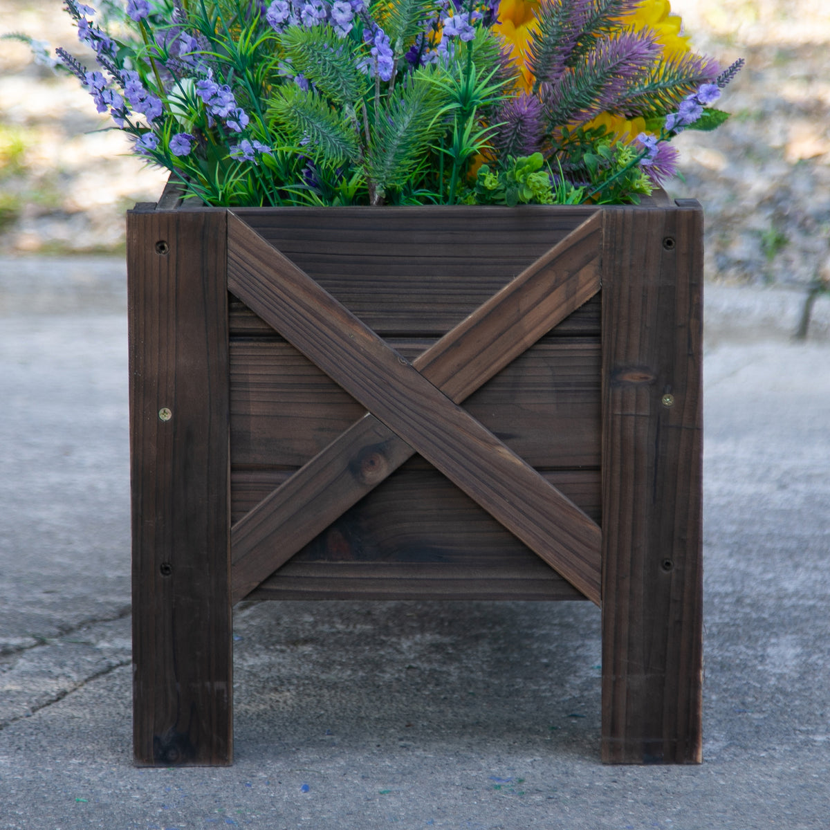 Jardinière sur Pieds bac à Fleurs dim. 100L x 36l x 36H cm Inserts d'irrigation Inclus Bois Massif Sapin traité-7