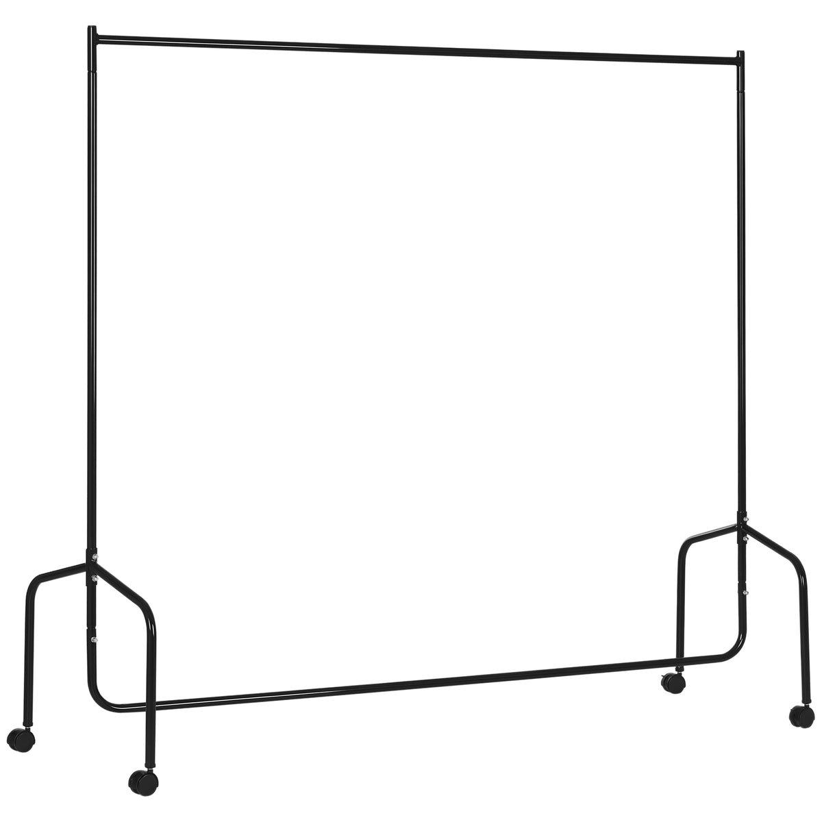 Portant à Vêtements avec Roulettes Tringle a Vêtement solide Charge 140 Kg 180 x 60 x 170 cm Porte-Manteau en acier noir-0