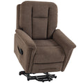 Fauteuil Releveur Électrique Massage et Chaleur Fauteuil Relax Électrique Velours Port USB Dossier Inclinable Marron-0