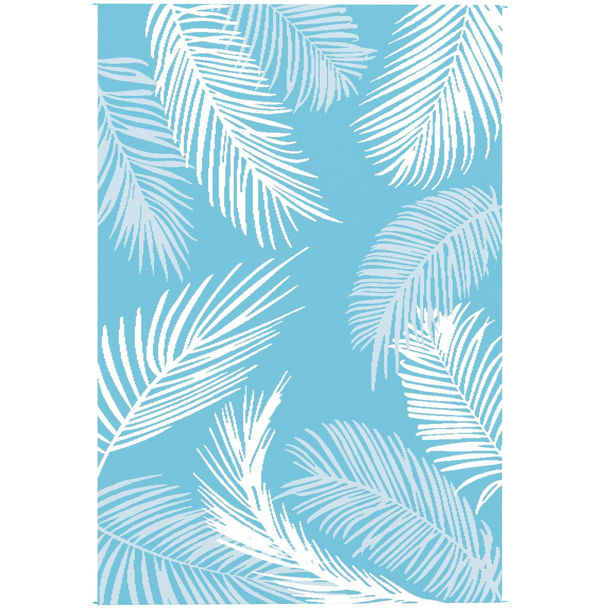 Tapis d'extérieur réversible 274x182 cm, tapis de sol en PP résistant aux intempéries, sac de transport, bleu-0