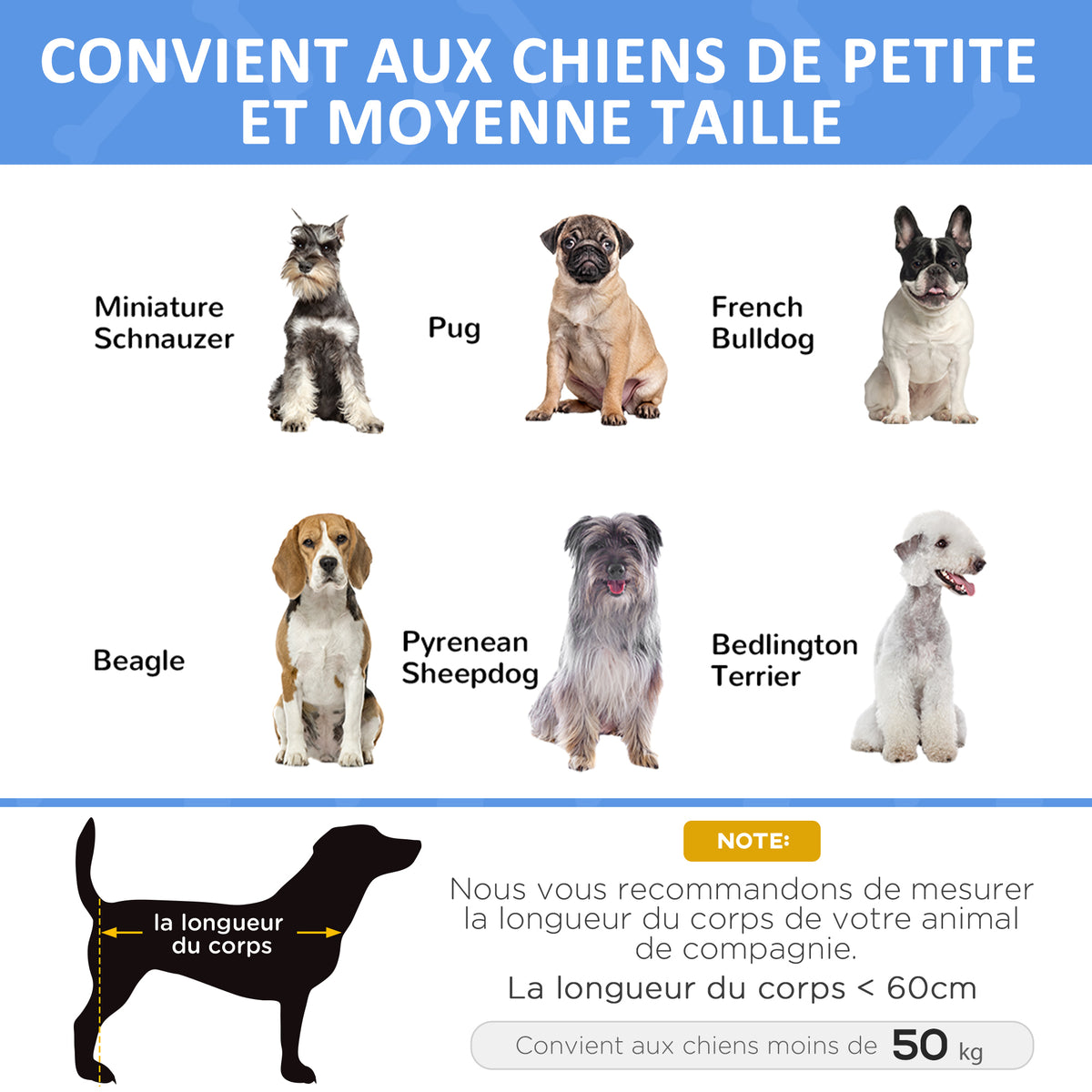 Lit surélevé pour chiens animaux de compagnie avec appui-tête tissu micro-perforé 91 x 69 x 29 cm noir-3