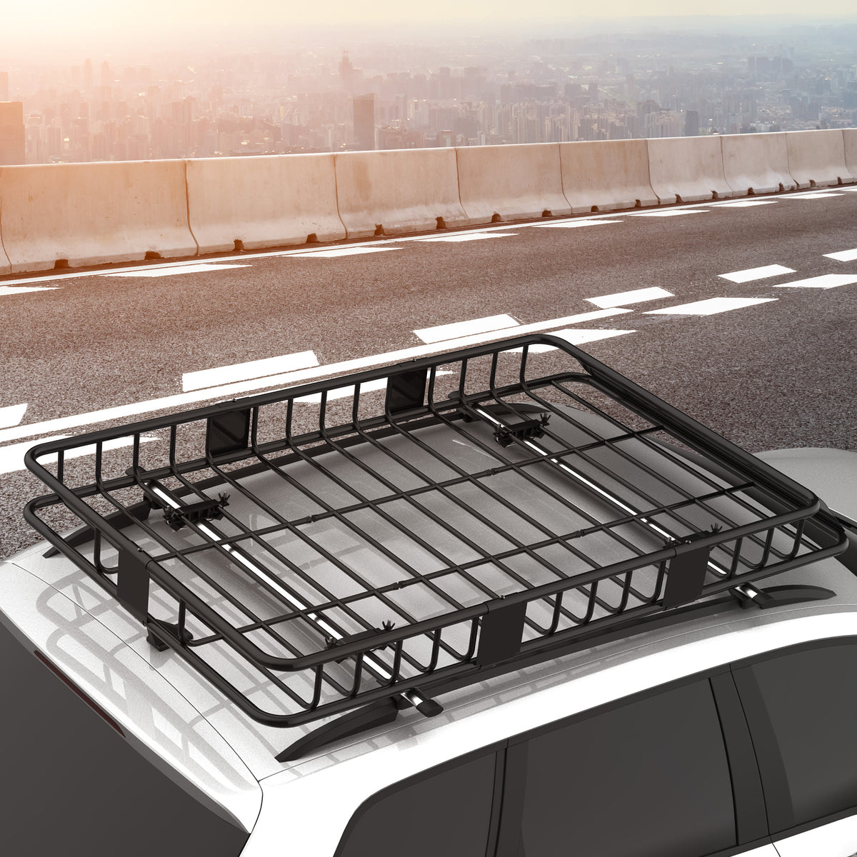 Porte-bagages Galerie de toit pour voiture en métal réglable en longueur de 109 à 162L cm Charge max 100kg-8