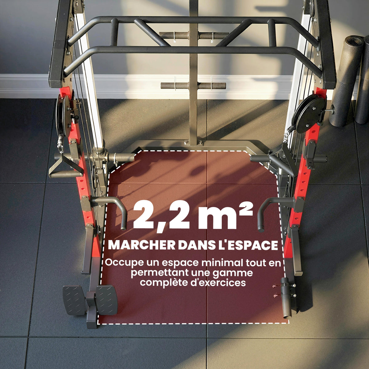 Station de Musculation Power Rack 900kg Double Poulie Réglable 19 Niveaux Home Gym Complet pour Entraînement Force Noir-8