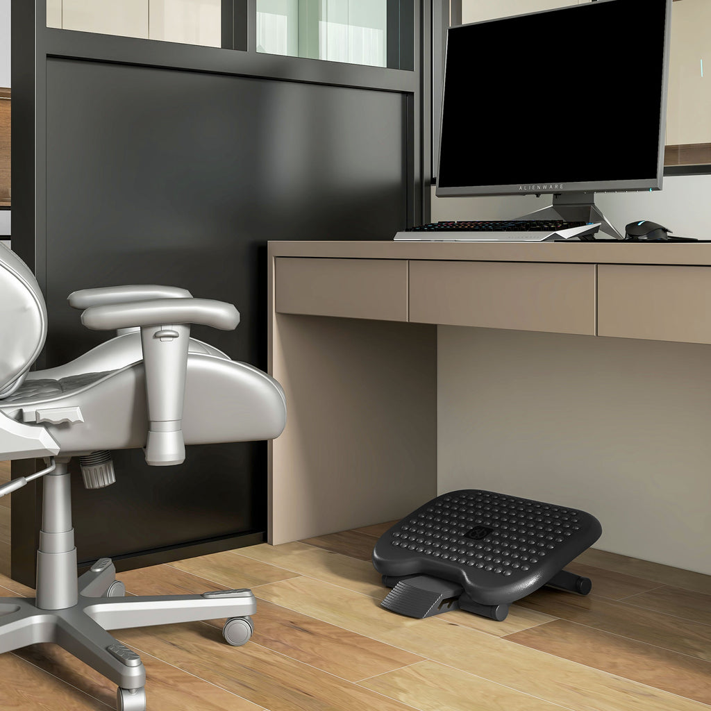 Repose-pieds ergonomique de bureau hauteur et inclinaison réglables 46 x 35 cm noir-8