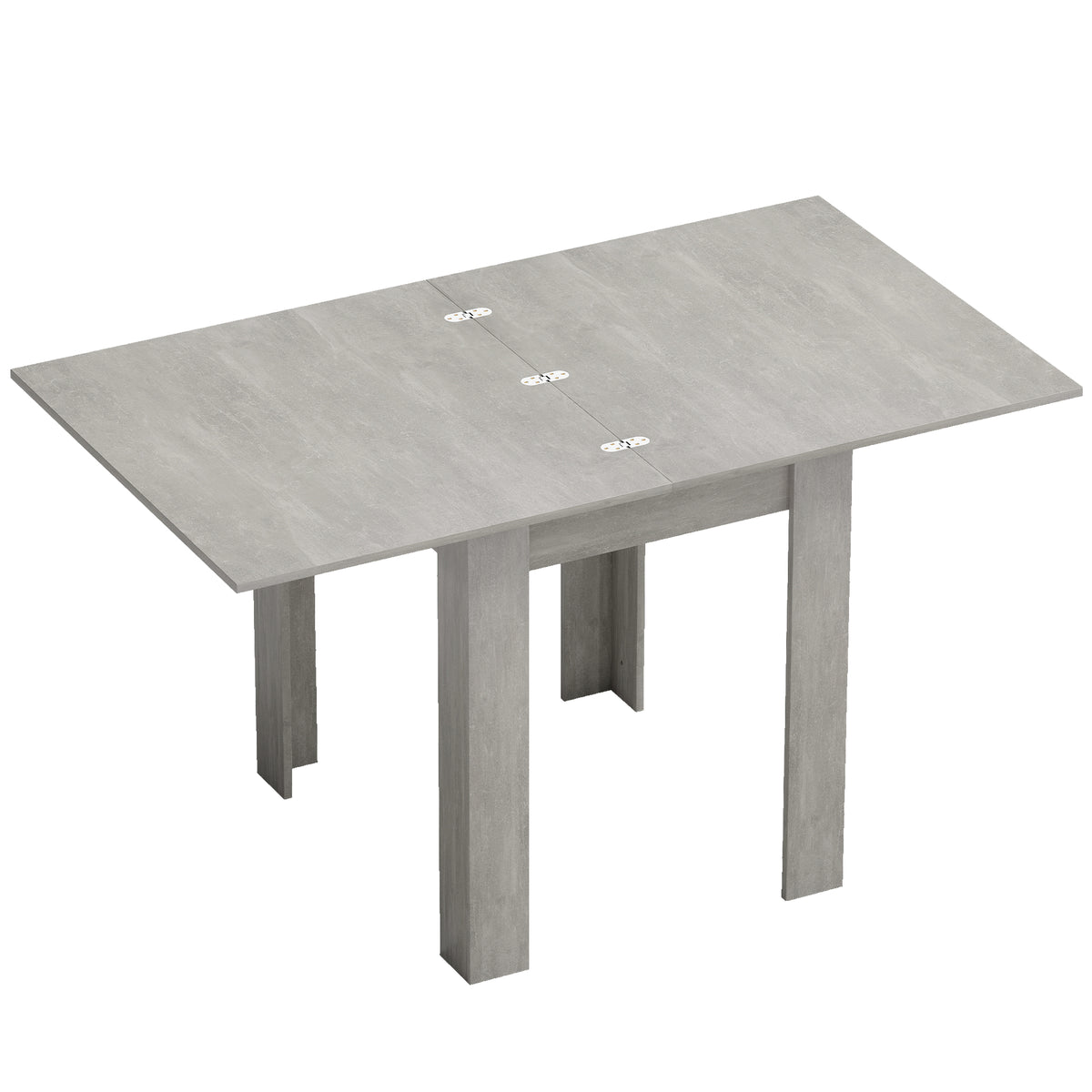 Table à manger extensible rectangle pour 4 à 6 personnes, table de cuisine 70-140 cm, patins en feutre, gris-0
