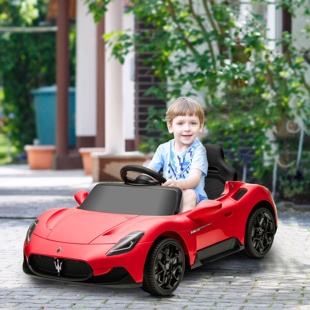 Voiture électrique pour enfants sous licence Maserati MC20 12V, Télécommande, LED, Musique et Klaxon, 3 à 6 Ans, rouge-9