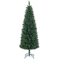Sapin de Noël Artificiel 180 cm Arbre de Noël Slim avec support en acier pliable, 479 branches épines Vert-0