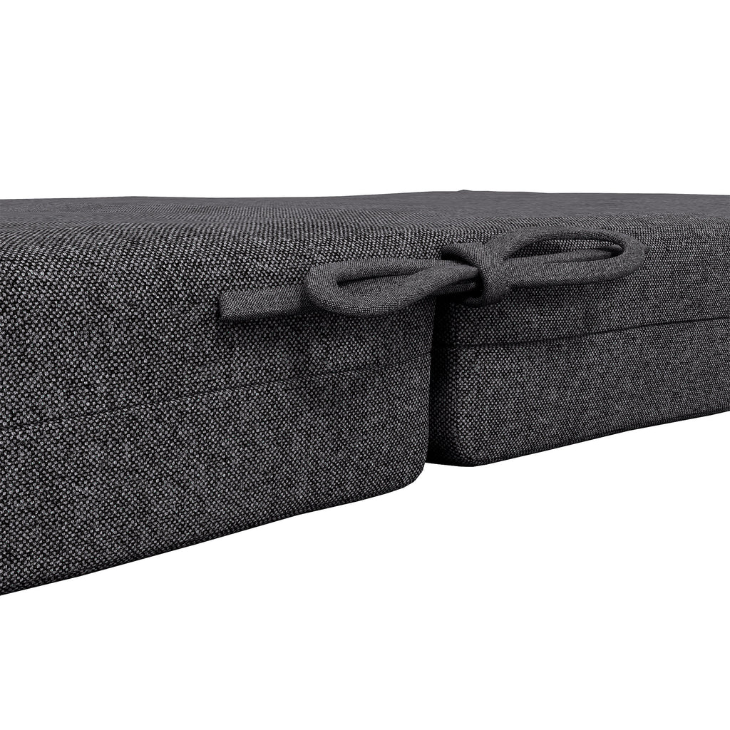 Lot de 2 coussins d'extérieur pour fauteuil chaise à dossier avec attaches rembourrage 8 cm, 112L x 51l cm, gris foncé-8
