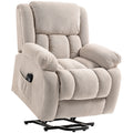 Fauteuil Releveur Électrique, Massage et Chauffage, Repose-Pieds, Dossier Inclinable, Télécommande, 93x104x100cm, Beige-0